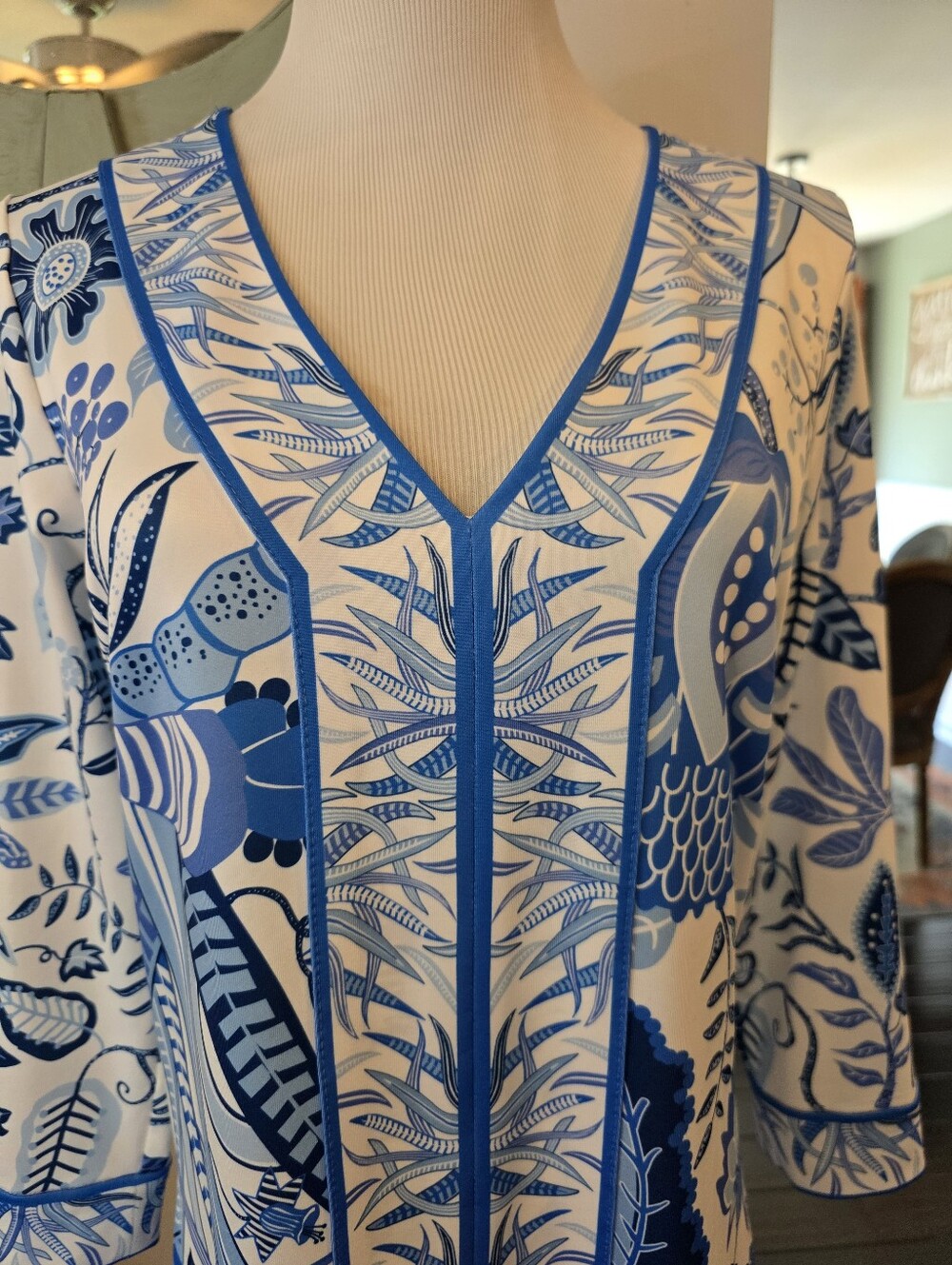 Gretchen Scott Size Small Jersey Split Neck Bordertown Dress Resortwear Vacation - Picture 4 of 9